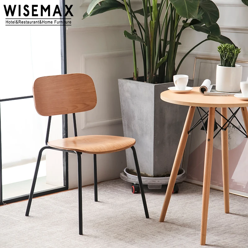 Мебель WISEMAX современный металлический стул для кафе в промышленном стиле с деревянным сиденьем обеденный ресторана и кофейни