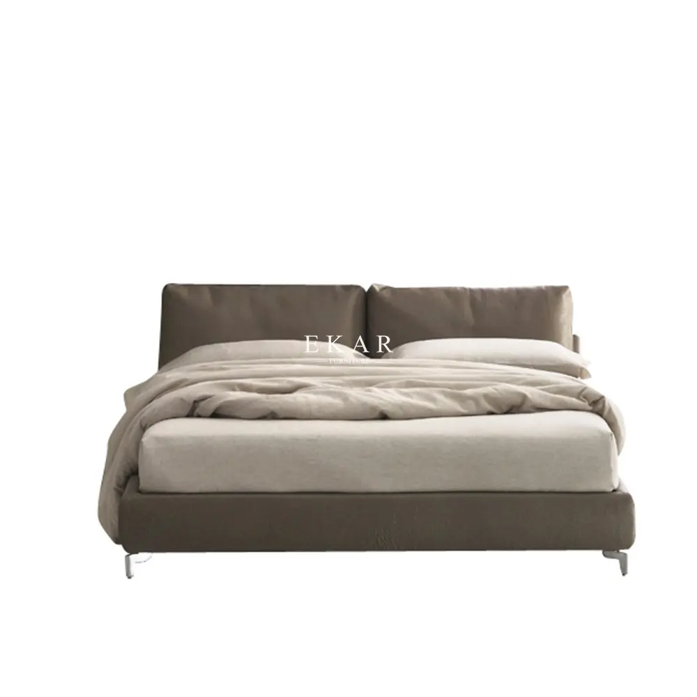 Italy Latest Fabric Soft Bed Bedroom Home Furniture Solid Wood Bed Frame King Size Double Bed