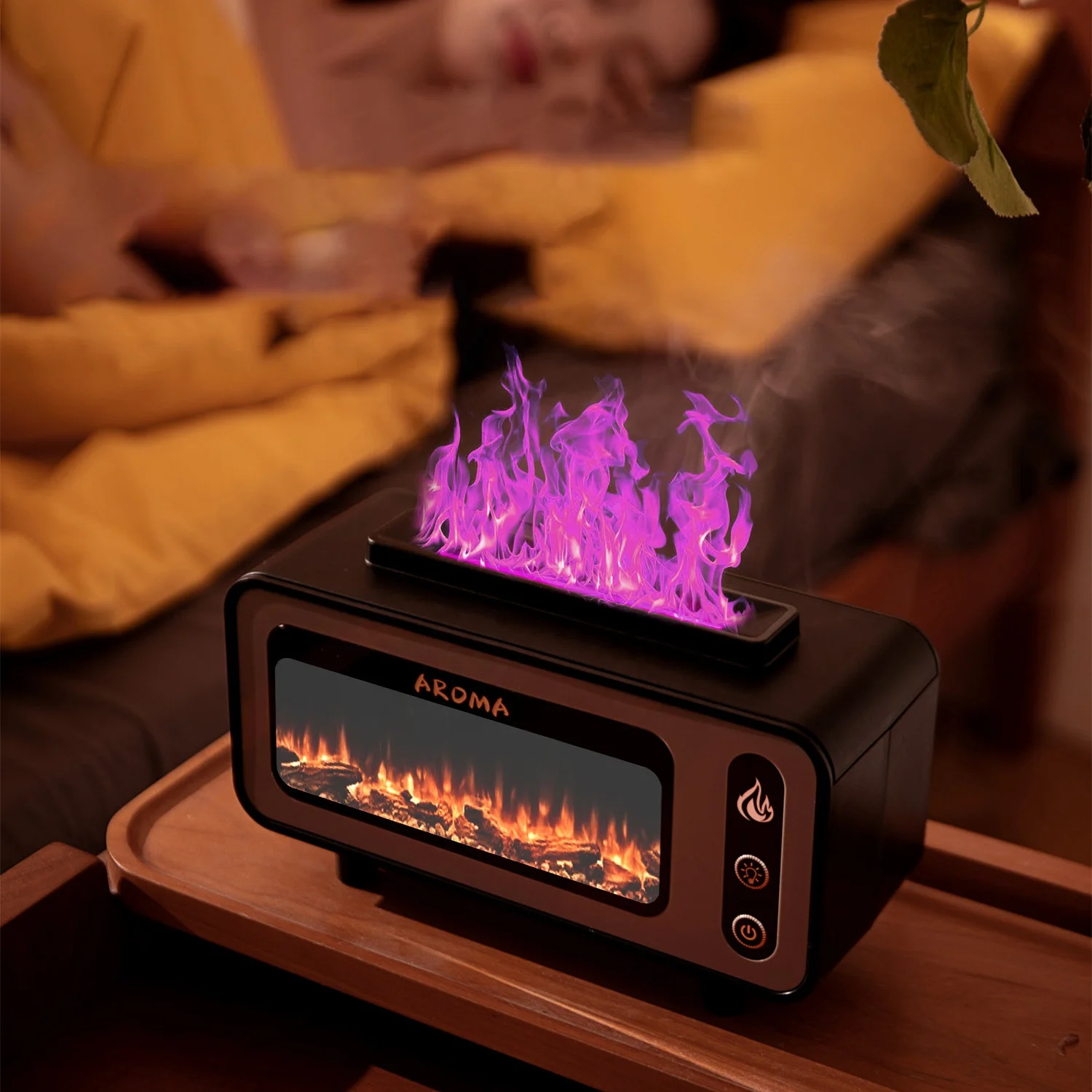 ultrasonic essential oil similar 3d fire flame fireplace volcano aroma oil diffuser