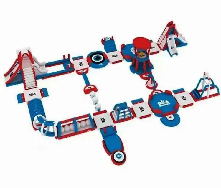 Соревнование, большой коммерческий аквапарк, Надувное комбинированное оборудование для развлечений, надувная городская водная горка, батут