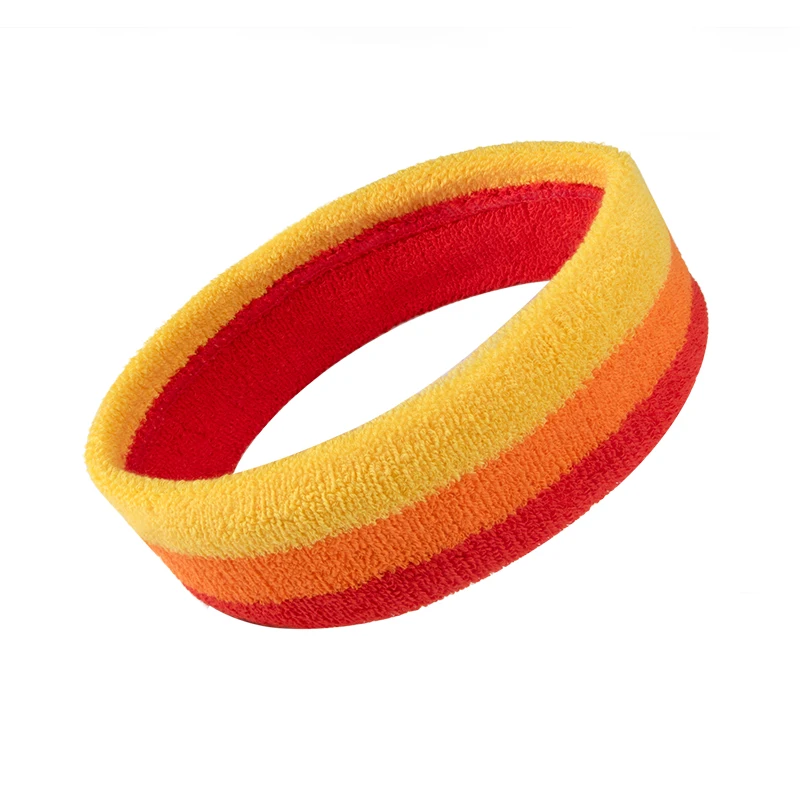 RTS three colors headband  red orange yellow  colors sweatband for sports