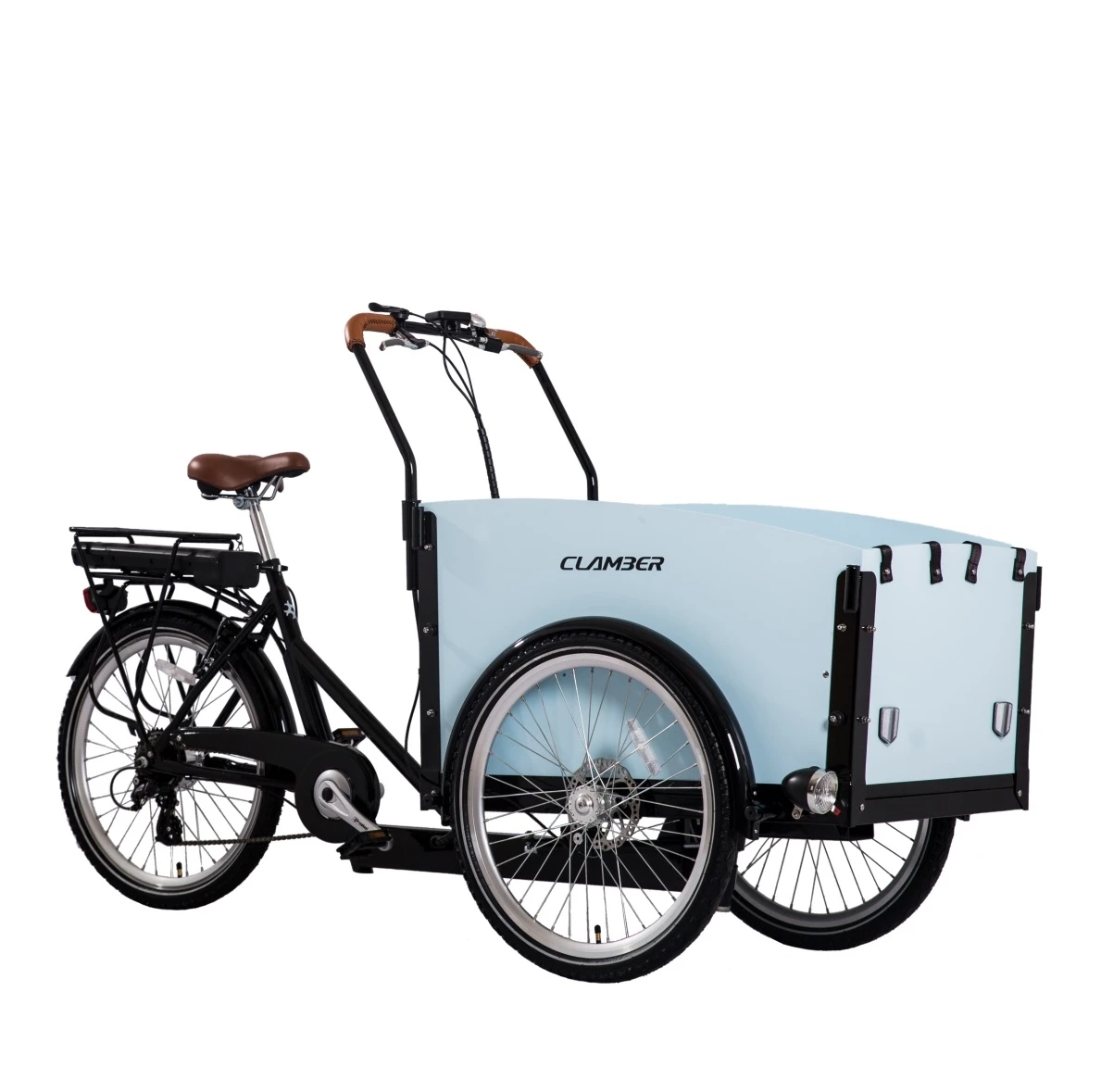 oem family cargo bike three wheel electric tricycle steel frame 24inch tire cargo trike e-bike