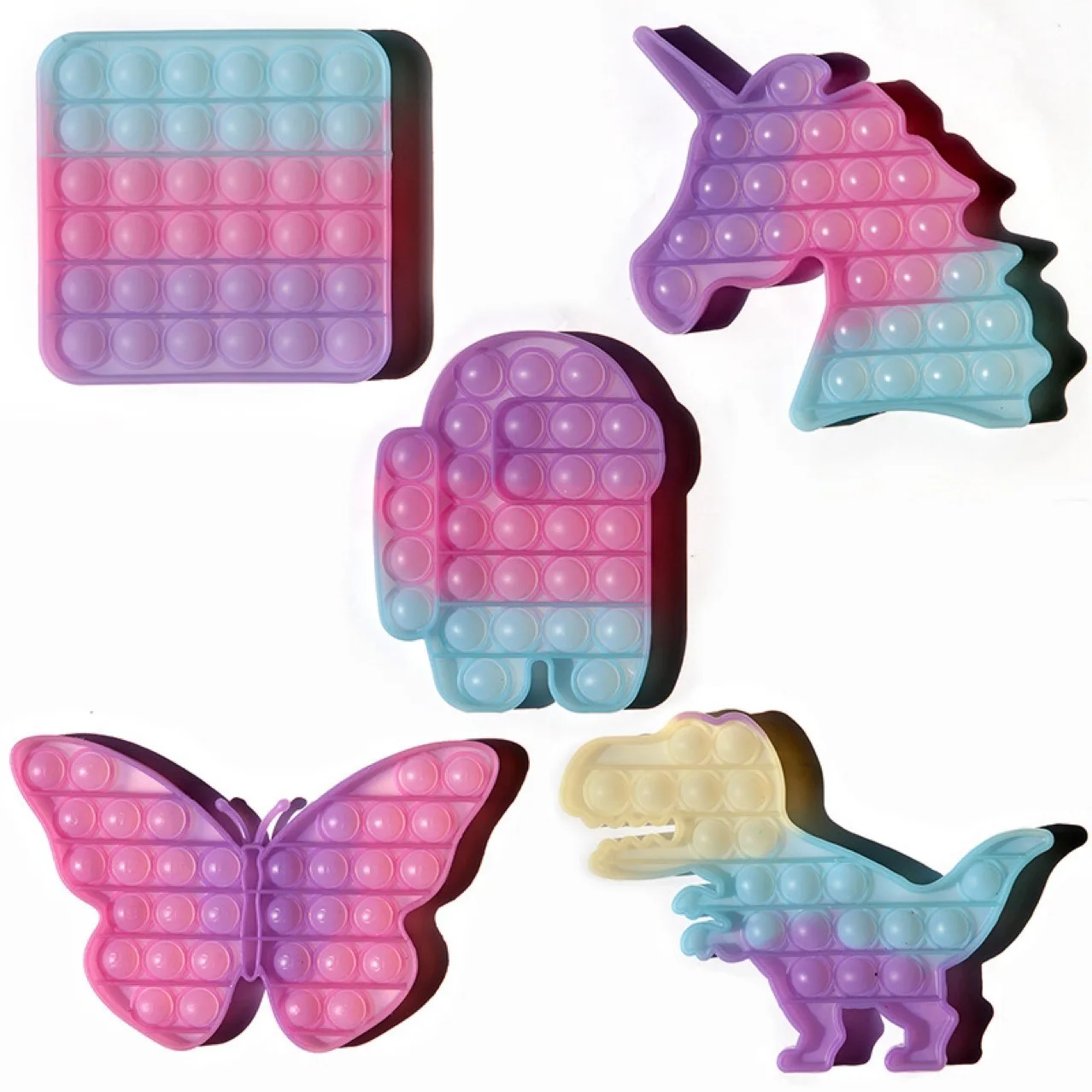 Amazon Hot Selling Silicone Fidget Toys Push Pop Bubble Fidget Sensory Toys for Children