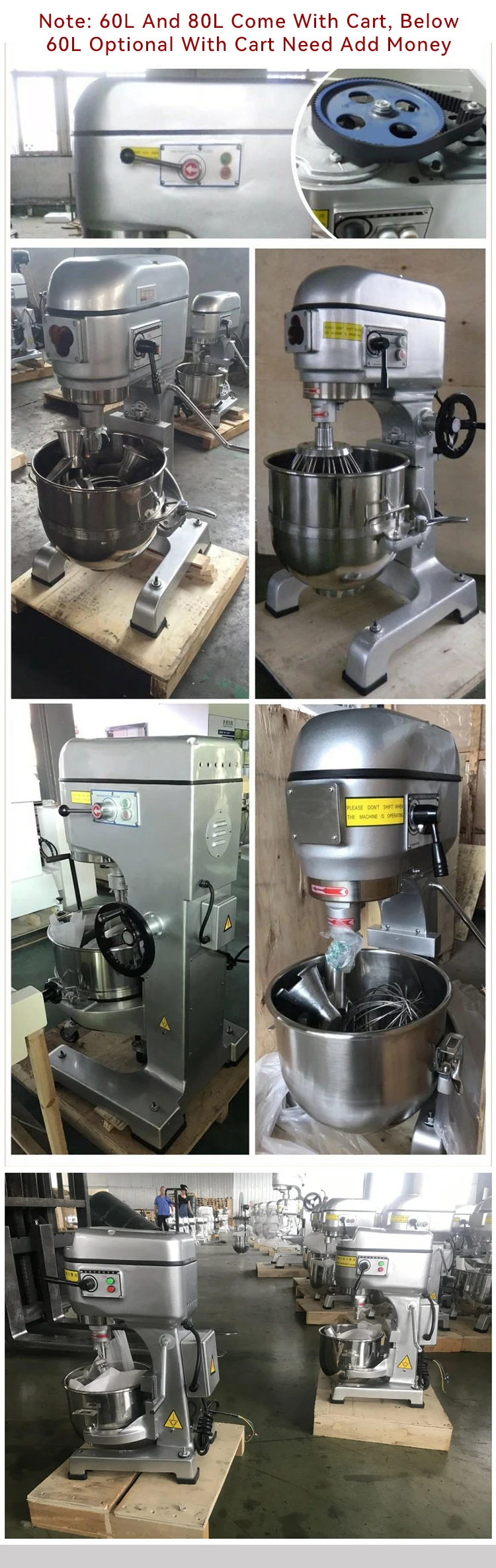 Batidora industrial commercial 10l 20l 30l 60l 80l kitchen stand planetary food batter bread dough cake mixer machine for bakery