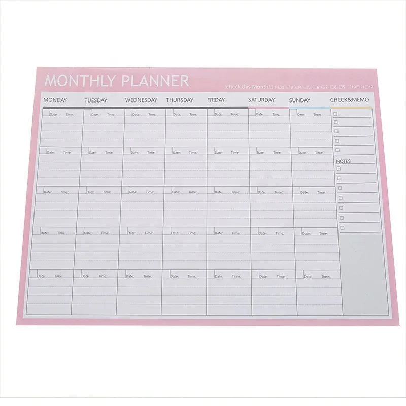 Customized To-Do List Memo Pad Weekly Monthly Daily Printing for Students School Office Gift Use Paper Material