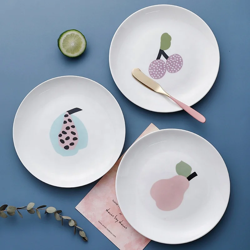 8Inch Ceramic Dishes Korean Ceramic Dish & Plates Household Breakfast Plate Dish