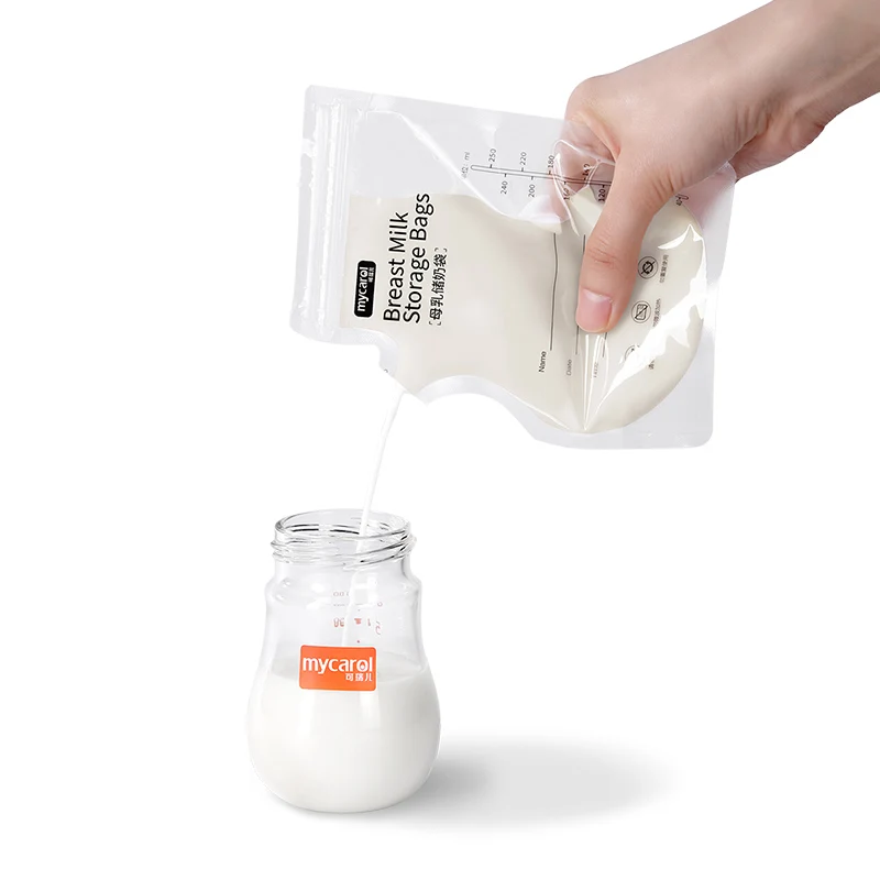 Pre-sterilized large capacity 250ml self-standing safety and portable breastfeeding milk storage bag