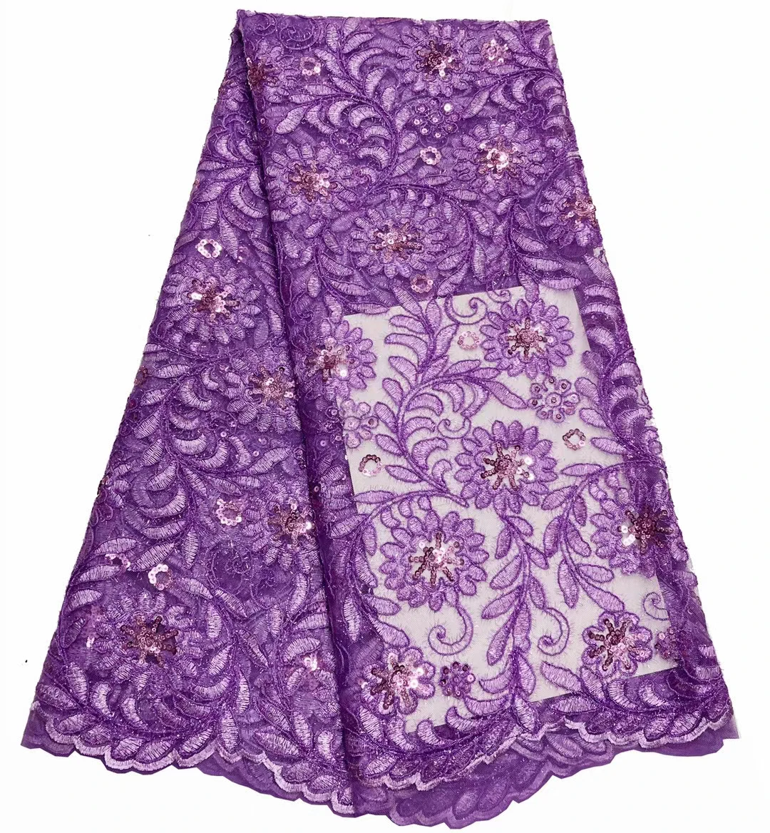 
New Designer 2021 Custom Patches Flower Lace Sequins Tulle African Embroidered Mesh Fabrics For Women Clothing UNDERWEAR 