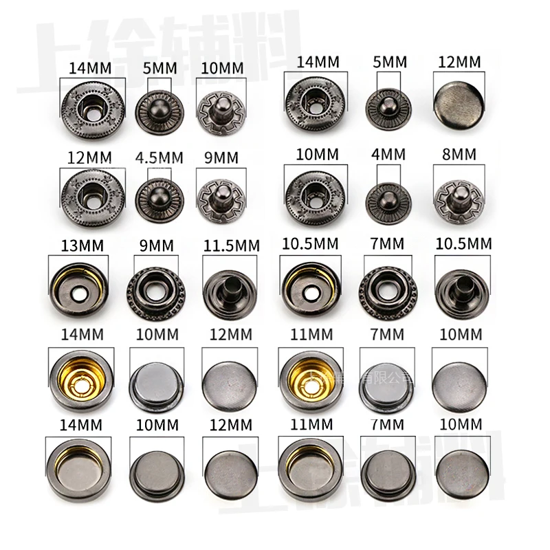 Factory direct retro silver snap button high quality metal snap men