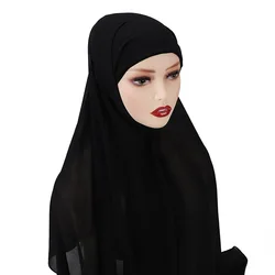 new arrival malaysian custom plain inner jersey bonnet islam chiffon matching undercaps instant hijab with cap