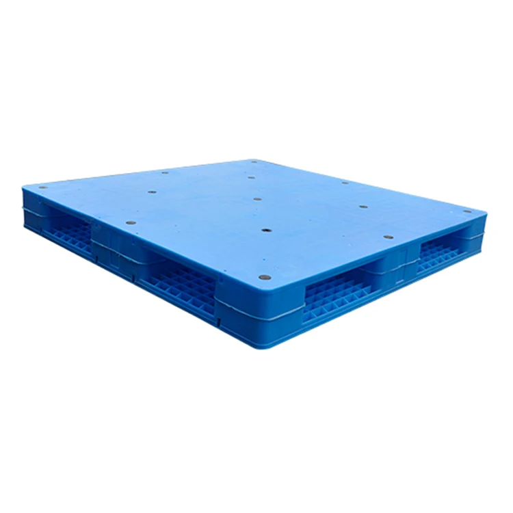 Reusable for warehouse rack storage usage 4-way double faced flat heavy duty industrial plastic pallets