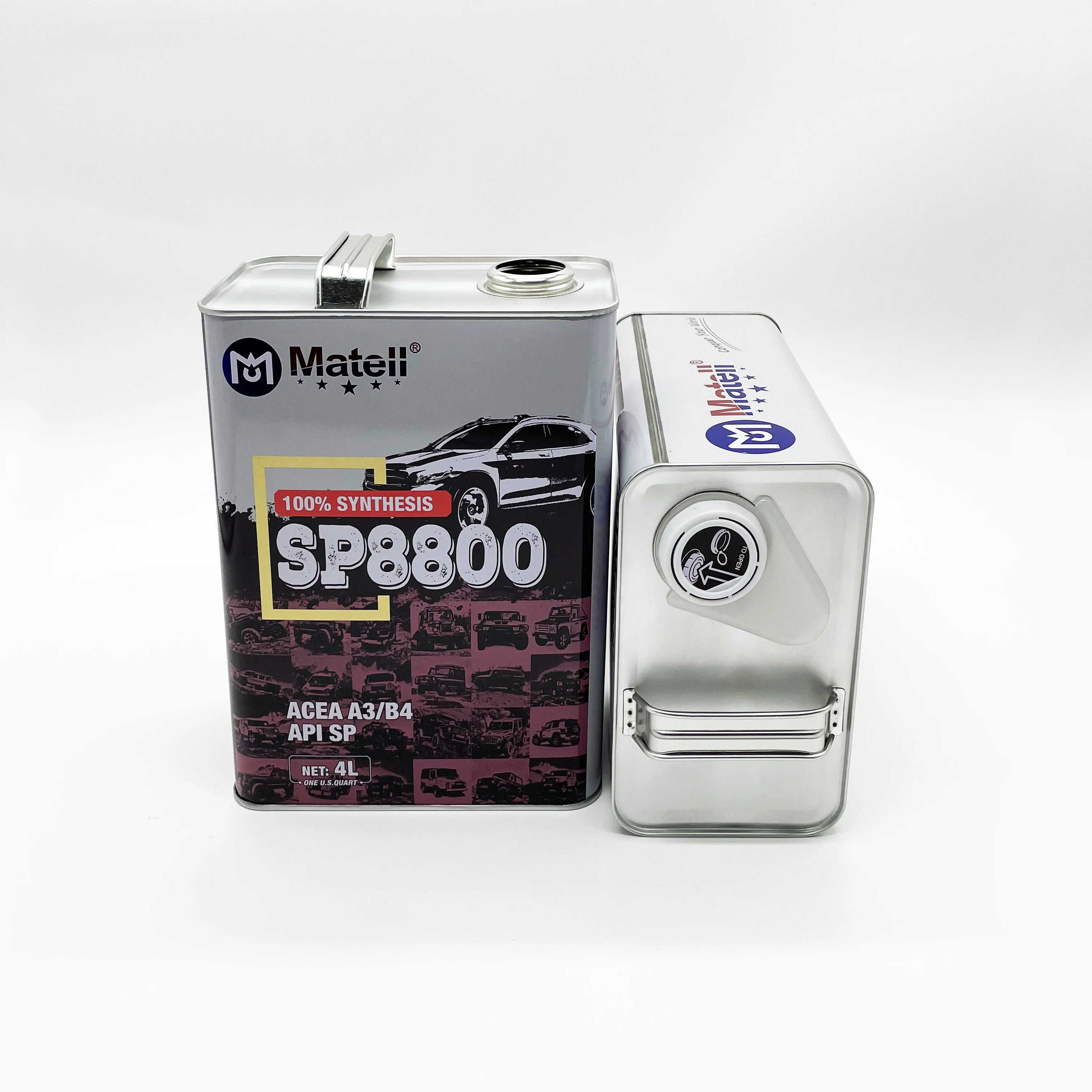 Empty customized oil packaging 1 gallon metal lubricating oil tin cans with pressure lid