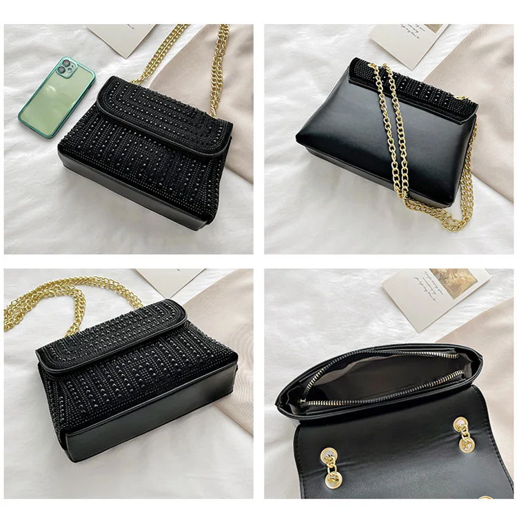 2024 new fashion rivet personality small fragrance style one shoulder ladies crossbody small square messenger bag