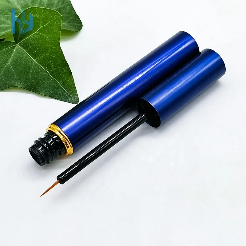 2021 new product 4 color Round  Metal Aluminum Makeup Packaging Empty liquid Eyeliner Tube Container