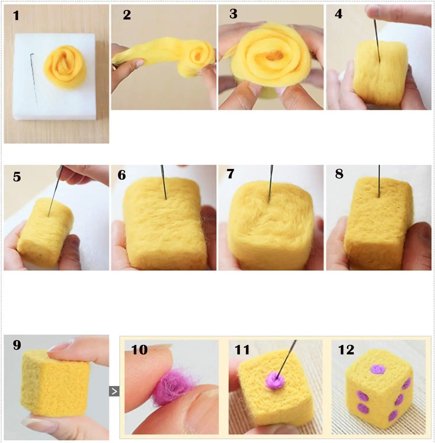 New Product Diy  Felting animal wool Kit handmade Material Package felting wool craft