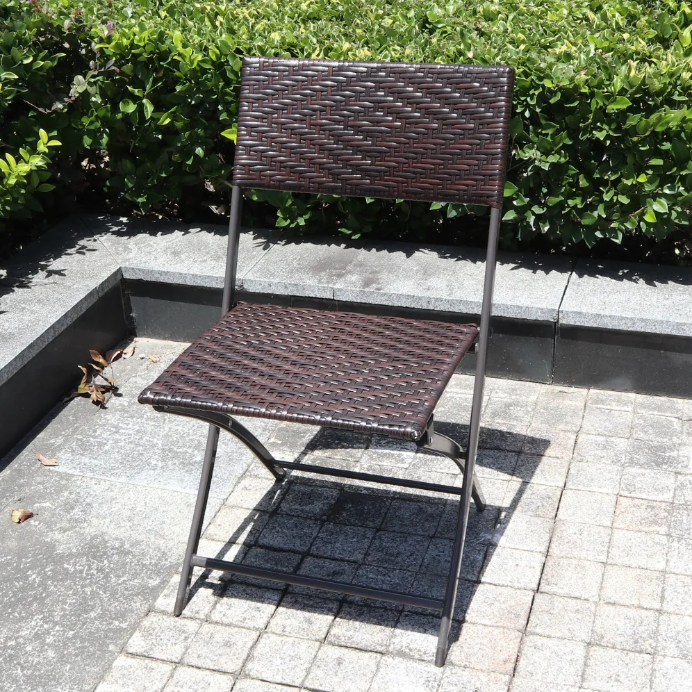 HOT spot goods rattan folding chair with 80cm rattan round table 4+1