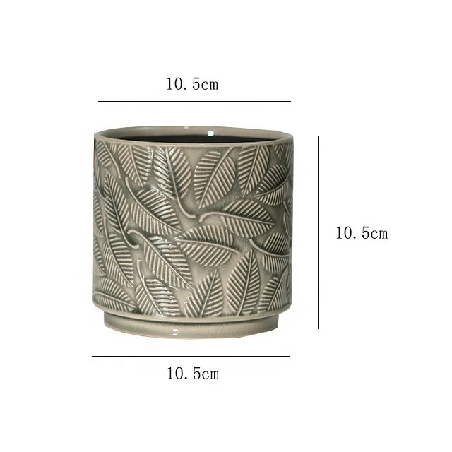 Popular Eco-friendly Novel Ceramic Glazed Flower Pot Porcelain Plant Pot Creativity Cylindrical Stoneware Planter for Home Decor