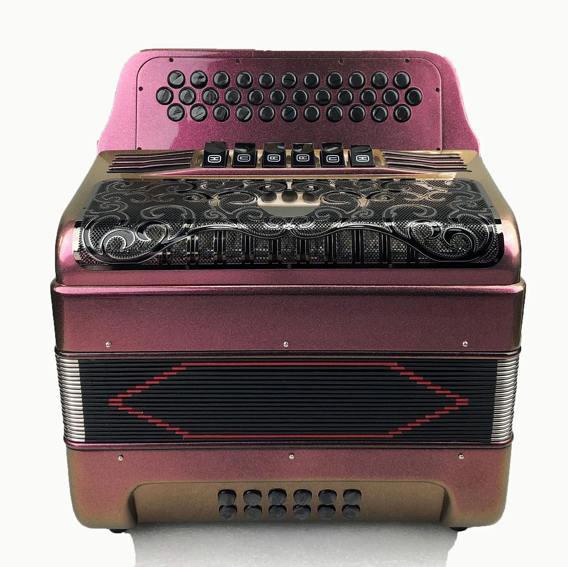 6 voice changer diatonic spray paint gradient color  accordion 34 keys 12 bass