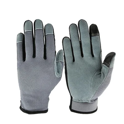 Ozero Split Deerskin Leather Other Sports Workout Bike Gloves Ful Finger Touch Screen Women .