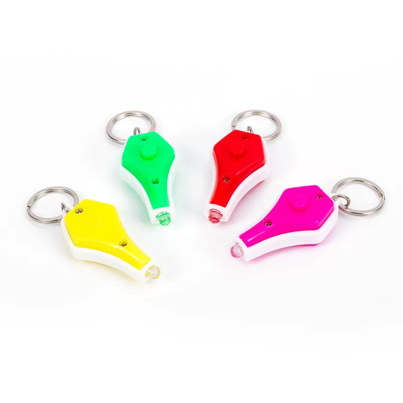 Promotional Gifts 365nm Flashlight Torch Light LED UV Mini Keychain, Plastic Mini UV Flash Light Key Ring, Mini LED UV Key Chain