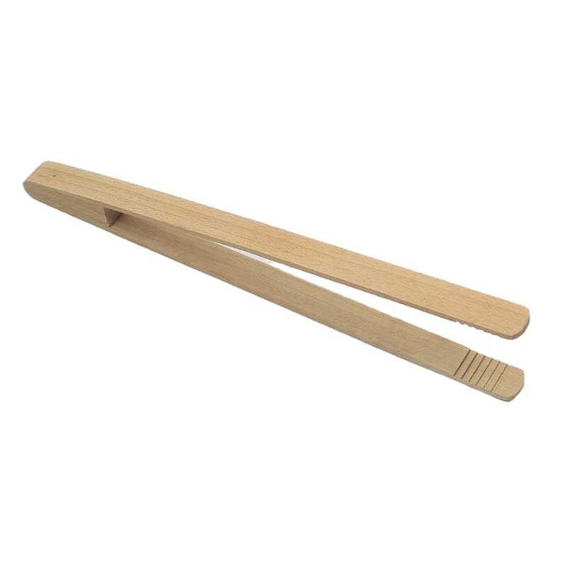 Factory Manufacturer Small barbeque depressor blade wooden tea tong bamboo bread custom wood handles for tongs