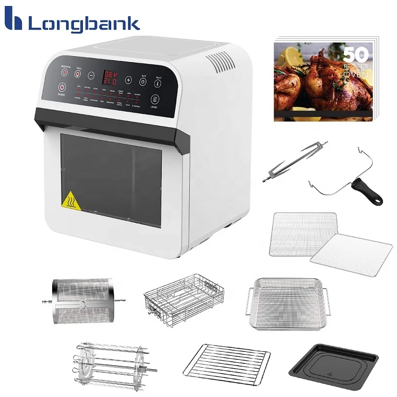 Longbank 2300W Amazon hot sale portable compact oil-free fryer electric air fryer toaster oven