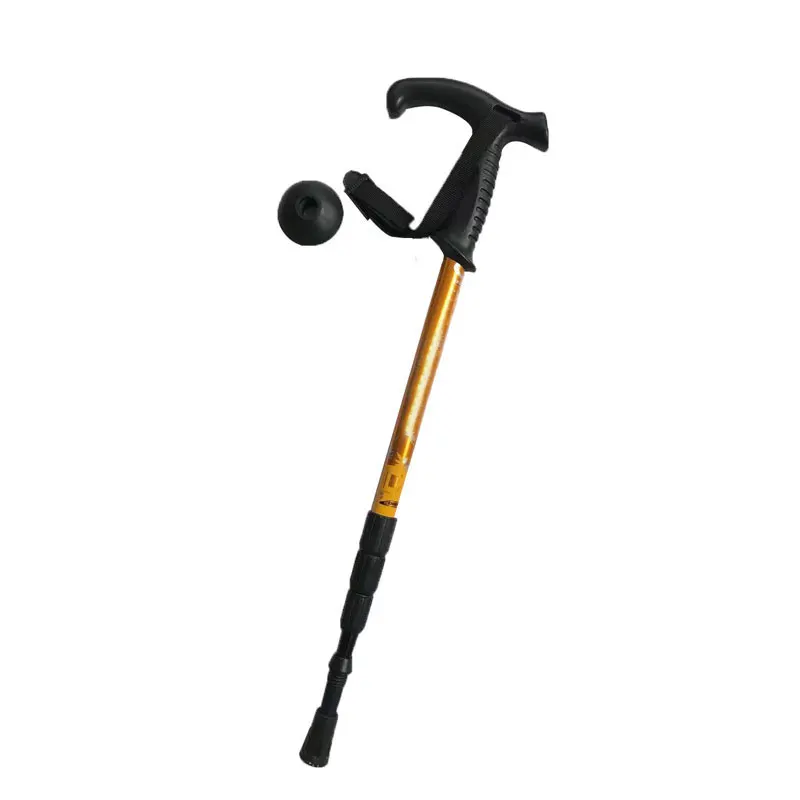 High-strength aluminum alloy curved handle mountain climbing field hiking for the elderly outdoor walking trekking pole