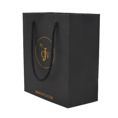 
Wholesale Custom Printed Black Design Kraft Paper Bag with your Own Logo for Wine Garment Skirt Jackets Coats Packaging 
