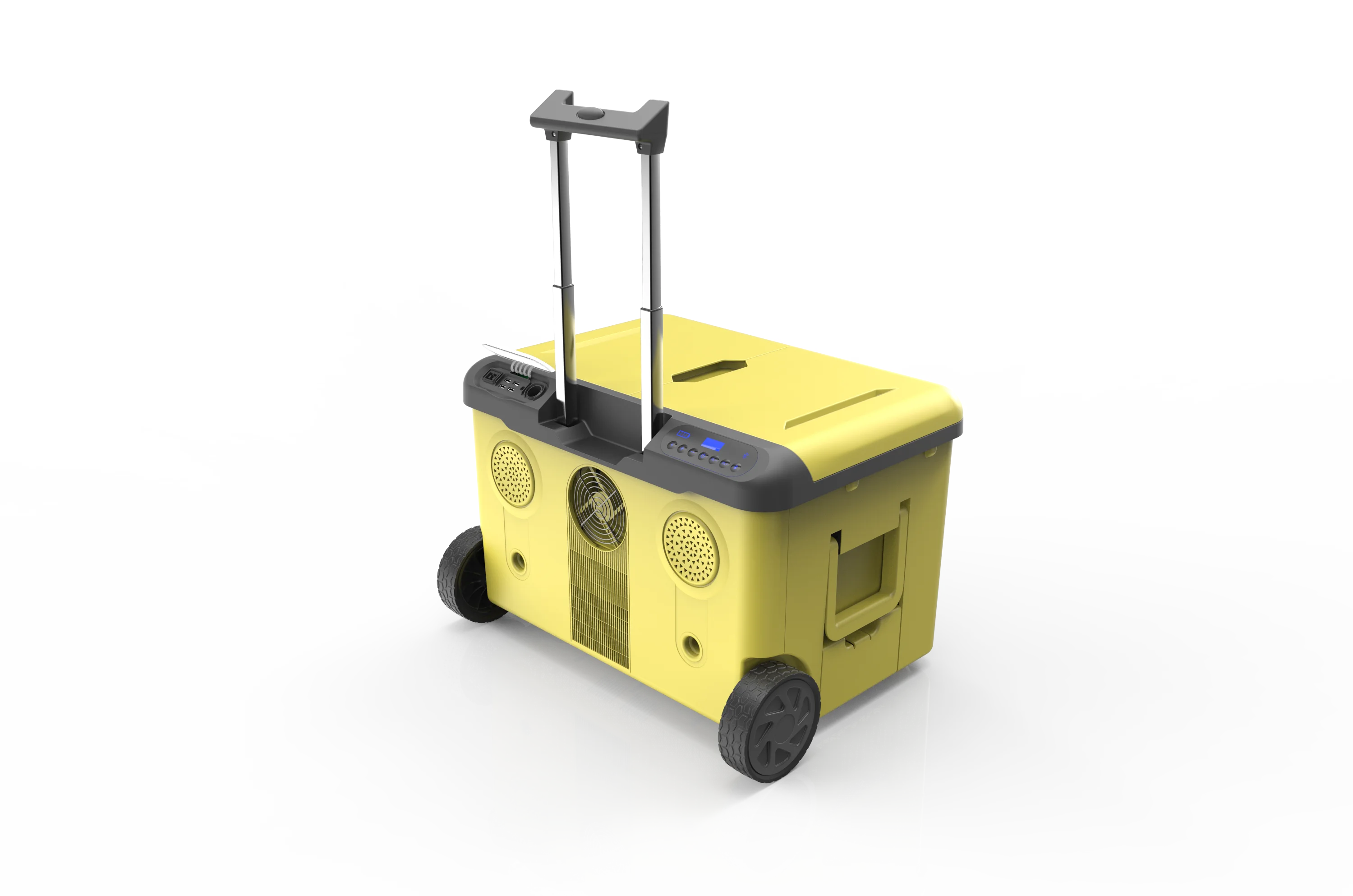 Портативный автомобильный холодильник с ручкой и колесиком, 12 В, 24 В