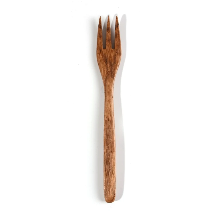 
Japanese Eco-Friendly Silver Dinner Wooden Salad Fruit Compostable Wooden Cutlery Flatware Fork 