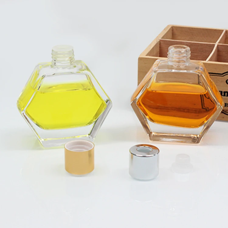 Factory Price 80ml Clear Hexagon Aromatherapy Perfume Glass Bottle in Xuzhou