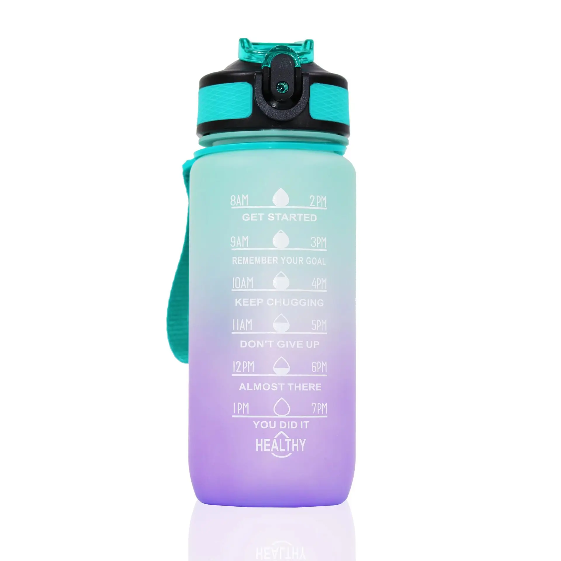 portable6 600ml 700ml clear plastic suction nozzle straw sports water bottle