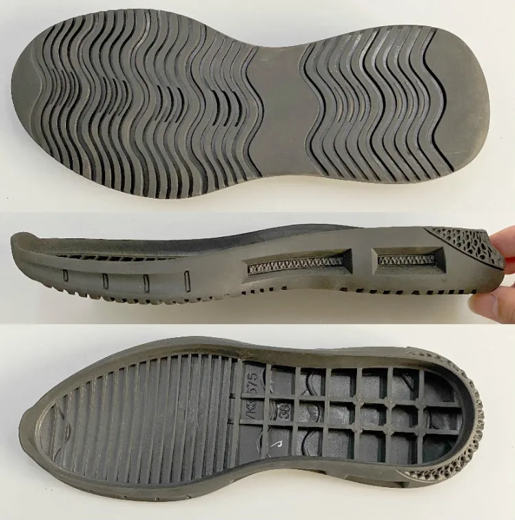 rubber material outsole sports style men size black color sole