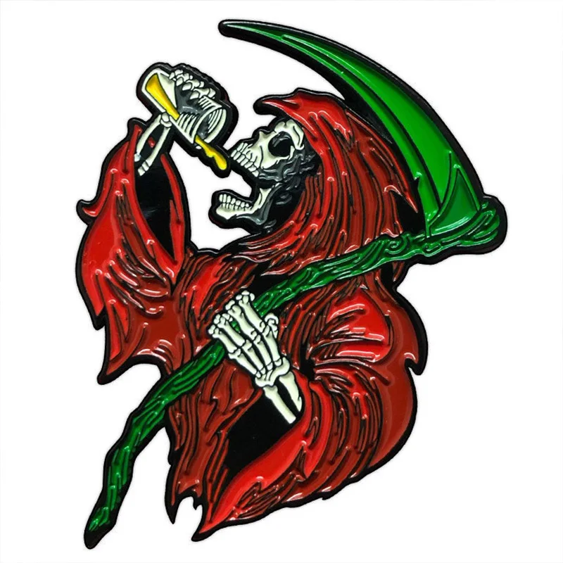 Personalized Metal Crafts Design Baseball cap pin Own Metal Logo Brooches Custom Grim Reaper Enamel Pin Hat Pins