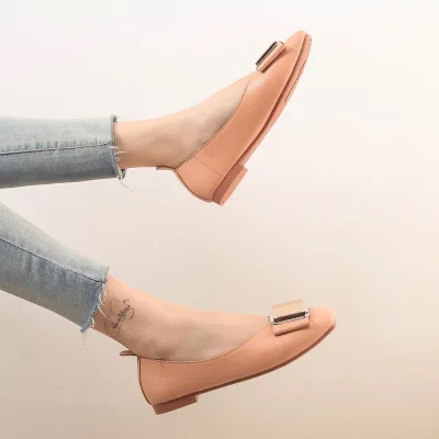 XY074 fashion casual malaysia ladies flat black shoes for woman