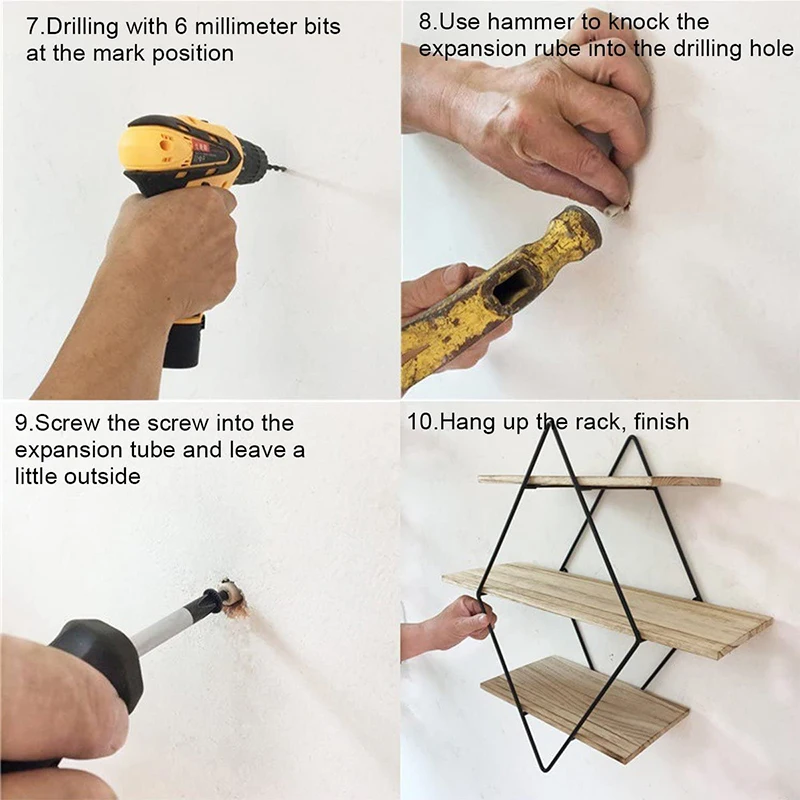 Handmade wooden wall shelf with metal shelf