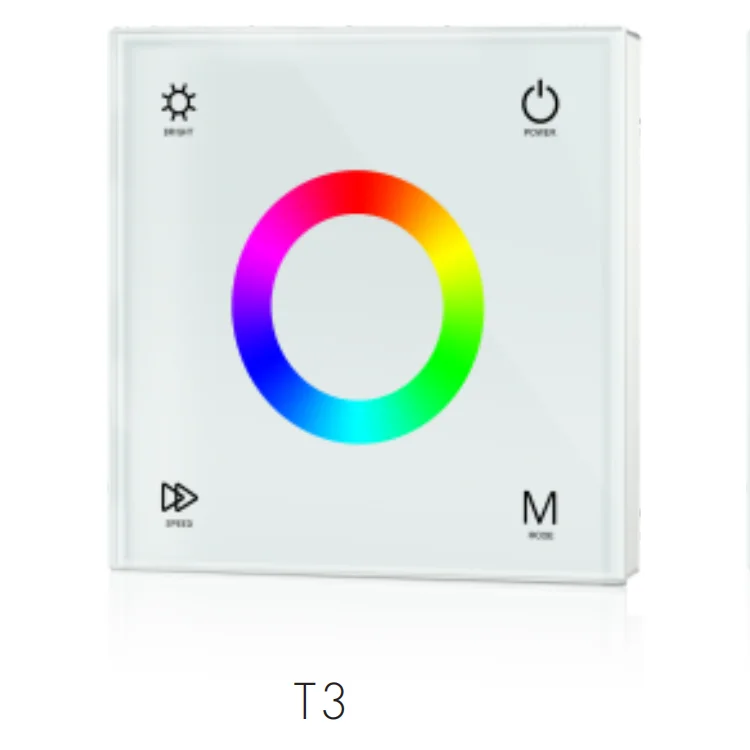 
rf glass panel wifi rgb led strip light home touch wheel dimming remote rgb led control 