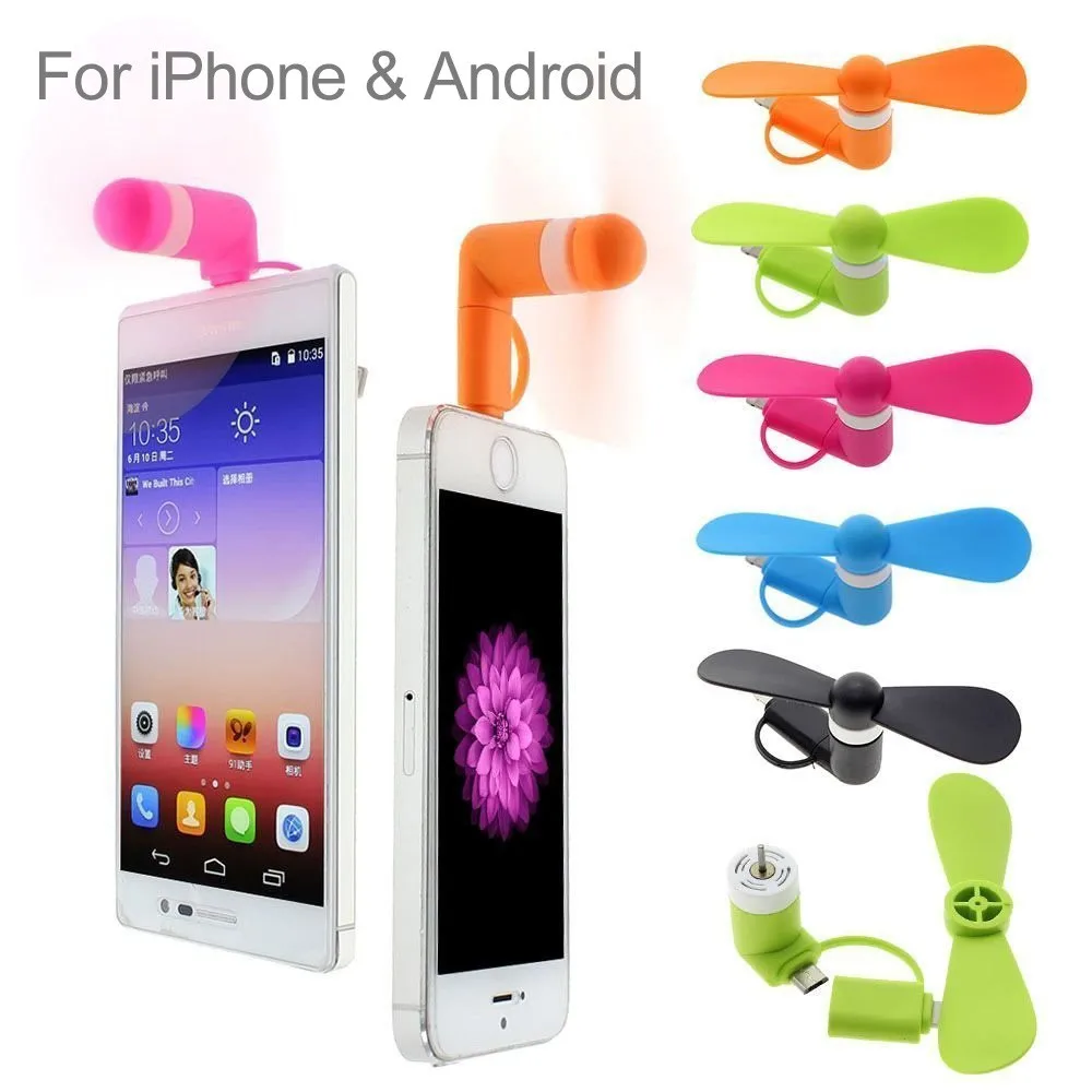 Custom logo 2 in1 Mini Portable Mobile Phone Fan Cooler For Android For IPhone For Android Mobile Phone Cooler