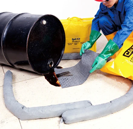 High Quality dimpled  perforated  40*50cm universal Absorbent Mat for cleaning the sodium hydroxide spill