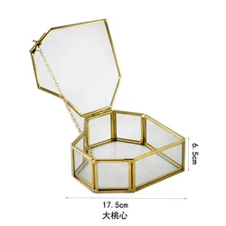 European style heart-shaped terrarium geometric glass box with metal frame