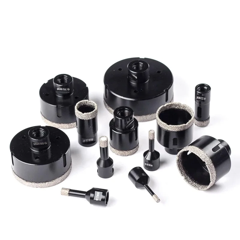 Free Shipping 1PC M14 Thread Dry Vacuum Brazed Diamond Drilling Core Bit Ceramic Tile Hole Saw Granite Marble Drill Bits