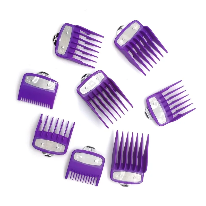 
10 size Colorful Guide Comb with metal clip , Multiple Sizes Metal Limited Combs, Hair Clipper Cutting Tool High Quality 