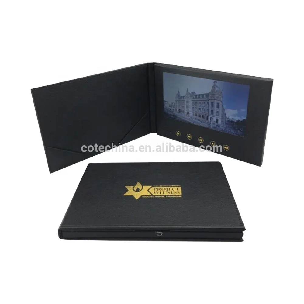 7 INCH best brochure design digital lcd Video booklet greeting card brochure touch screen optional for advertise Promotion gift