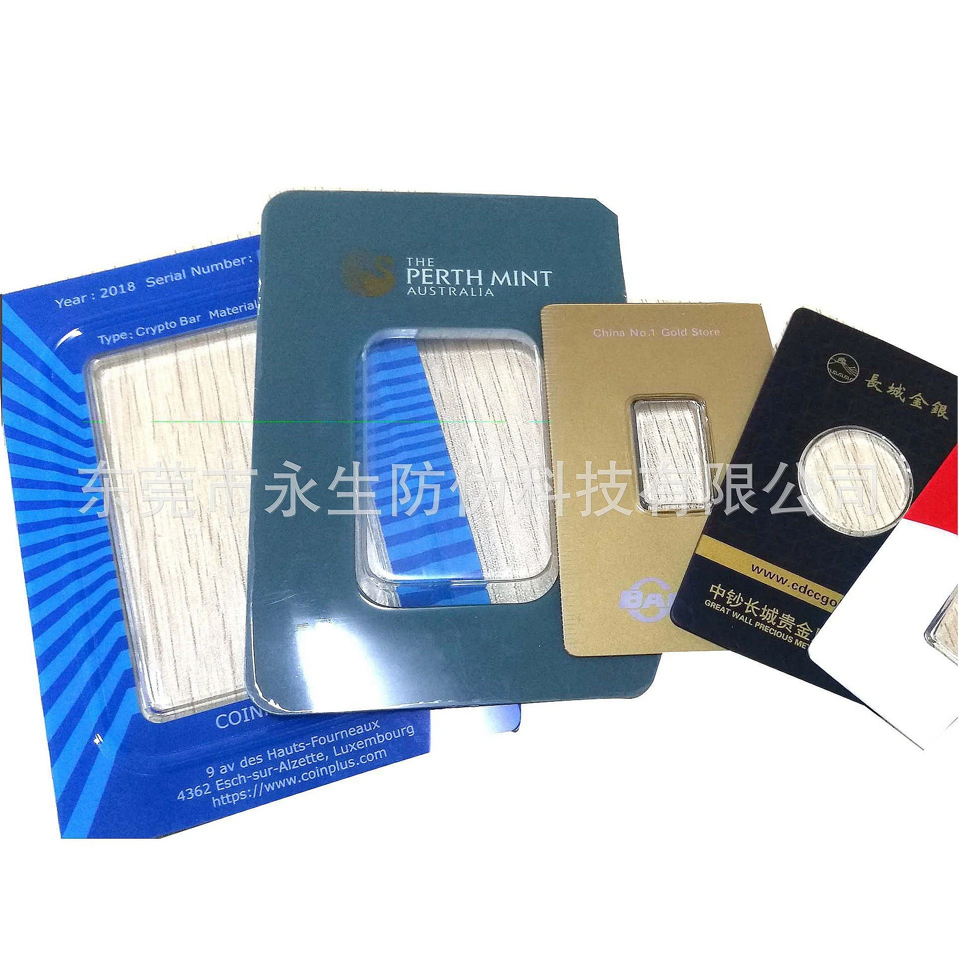 Custom design  colorful printing serial numbers packaging card set for gold bar