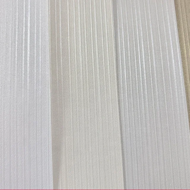 Vertical stripe pvc engineering projects wallcovering beige white wavy flame retardant wall fabric hotel 3d pvc wallpaper