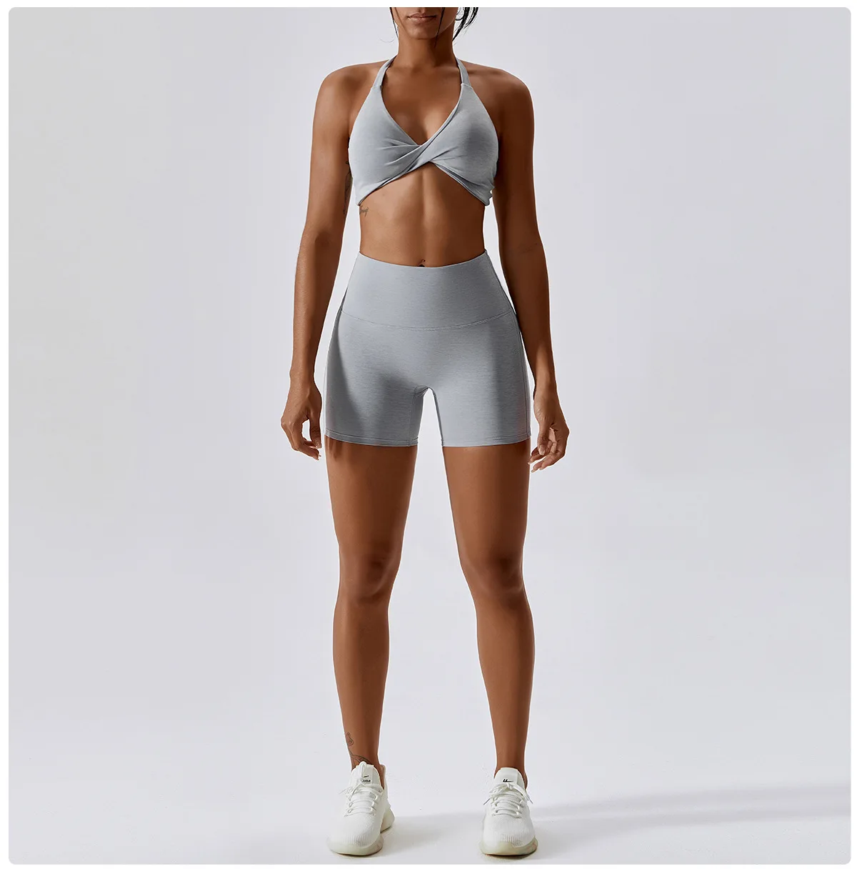 wholesale sports top fitness short Gym clothes yoga apparel jogging set wear suit woman 2 piece