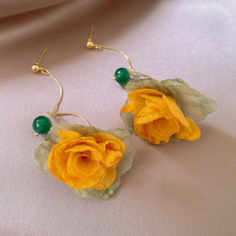 Vintage Floral Drop Earrings Girls Classic New Spring/Summer Collection Sweet Versatile Heart Design Wholesale Christian Jewelry