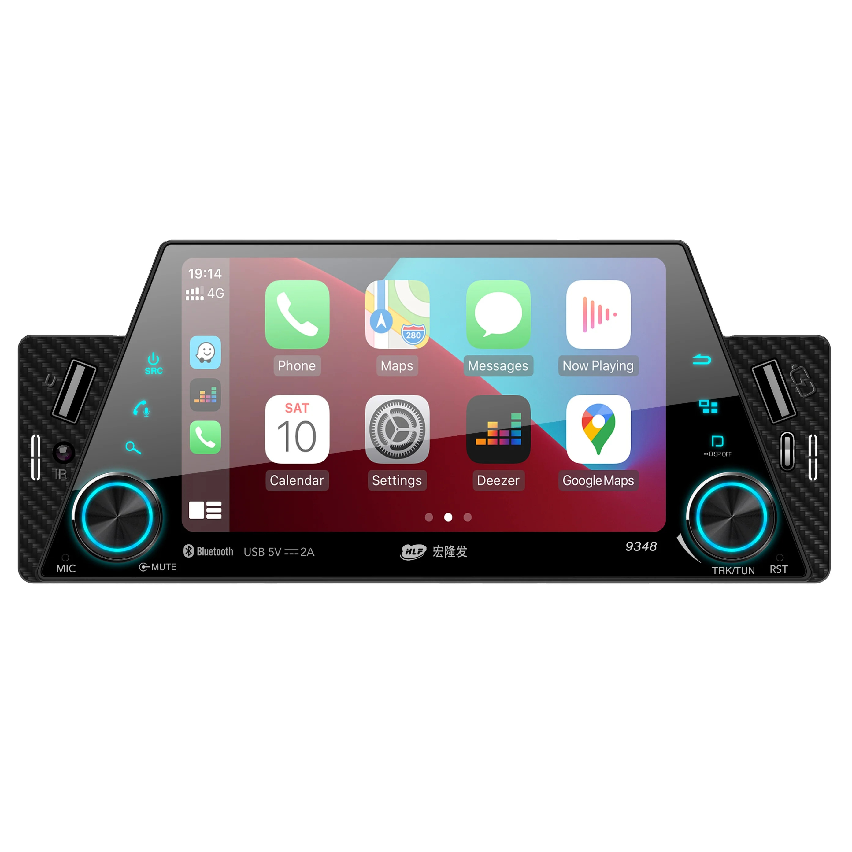 1 Din 6.8Inch Car Radio Stereo MP5 Carplay 2USB Quick Charge 7 Color Backlight Buttons HD Touch Screen SWC BT
