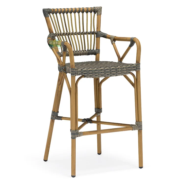 (E3016bar) Leisure Furniture Customize Hotel Restaurant Wicker Rattan High Bar Chair For Night Club Pub