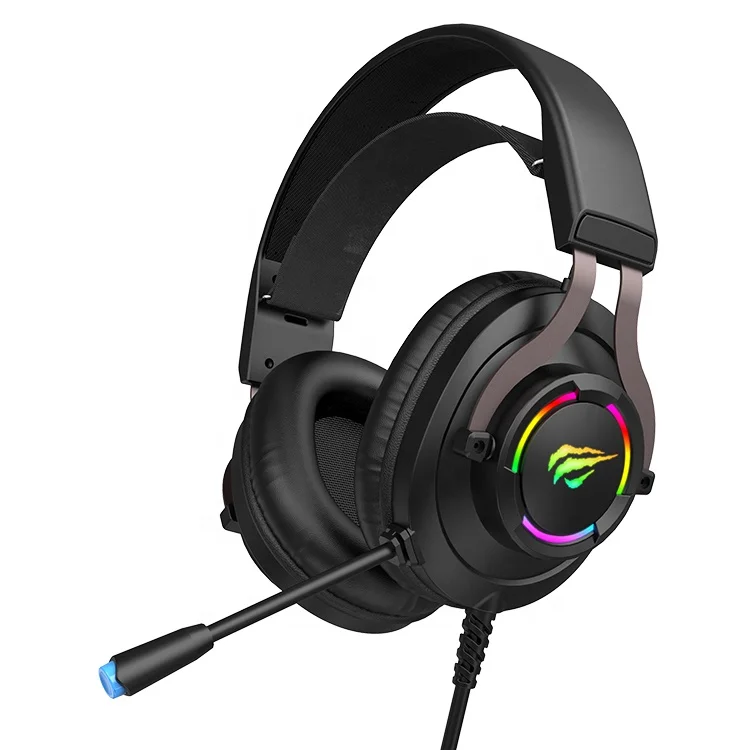 Игровая гарнитура H665D Havit 7,1 с объемным звуком, наушники со светодиодной подсветкой, компьютерная Проводная игровая гарнитура с микрофоном